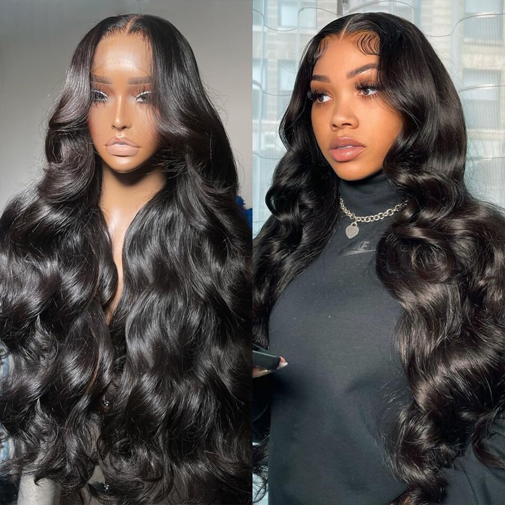 Maxine 28 Inch 12A 13x4 Lace Front Wigs Human Hair Body Wave Virgin 13x6 HD Transparent Lace Frontal Wigs Human Hair Bye Bye Tiny Knots Pre Plucked Pre Bleached Knots