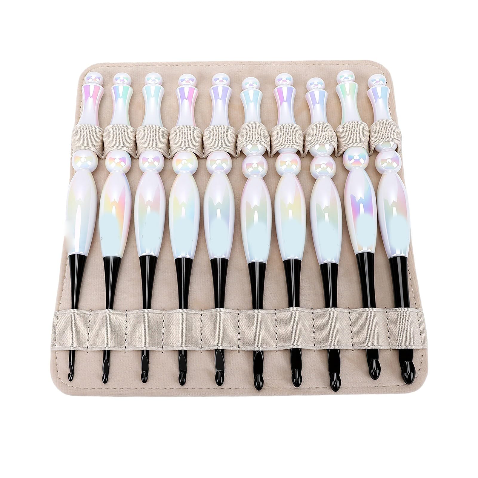 Tnfeeon 10-teiliges Häkelnadel-Set, 3–8 Mm, mit Beigefarbener Aufbewahrungstasche, Komplettes Häkelset, Ergonomischer Weicher Griff für Anfänger, Stricken und Heimdekoration