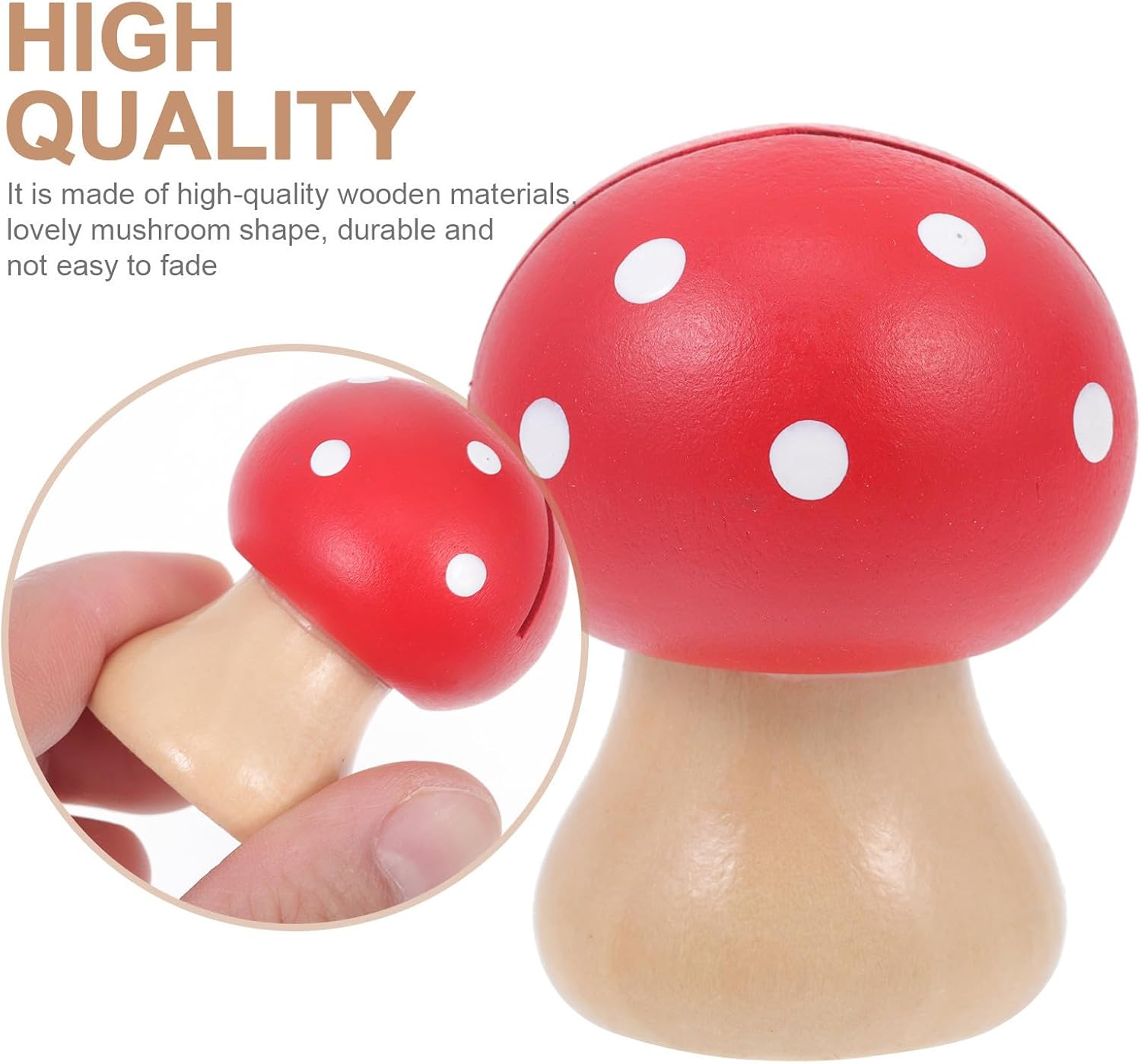 5pcs Mushroom Shaped Wood Photo Card Holders Easy to Fix Message Clips for Home, Office, Shops Desktop Decoration and Memo Stand