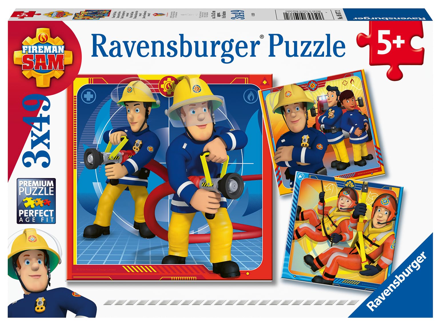 Ravensburger Fireman Sam Toys - 3x 49 Piece Jigsaw Puzzles for Kids Age 5 Years Up