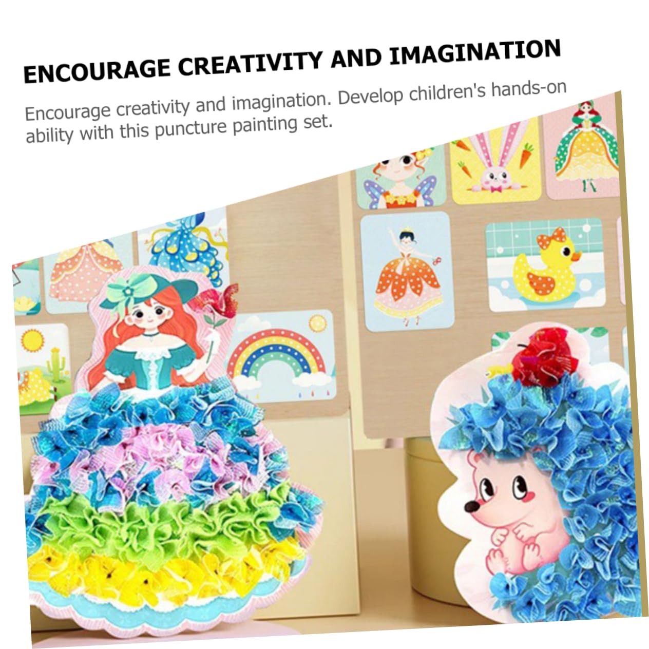 jojofuny Strumento Comodo Tessuto in Cotone Perlato e Plastica Kit Creativo di Pittura a Punti per Sviluppare Abilità Manuali e Creatività Artigianale per Ragazzo Ragazza