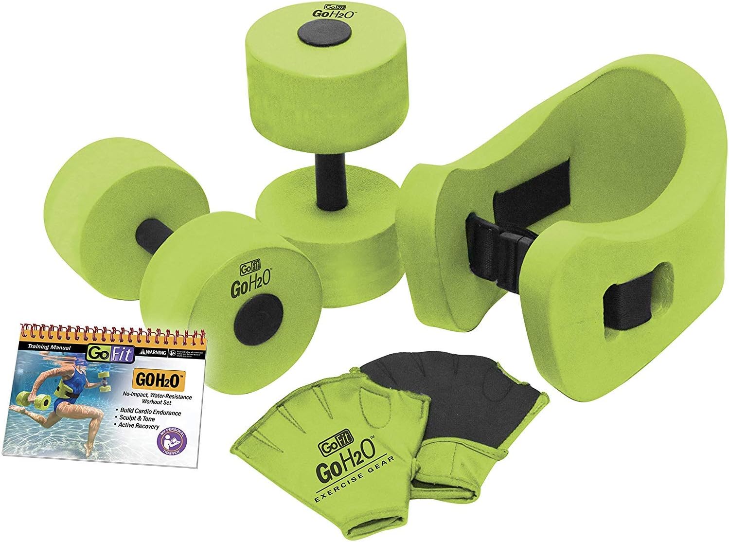 GoFit gfgoh20 Aqua Fitness Kit con Laminado Ejercicio rotafolio, Color