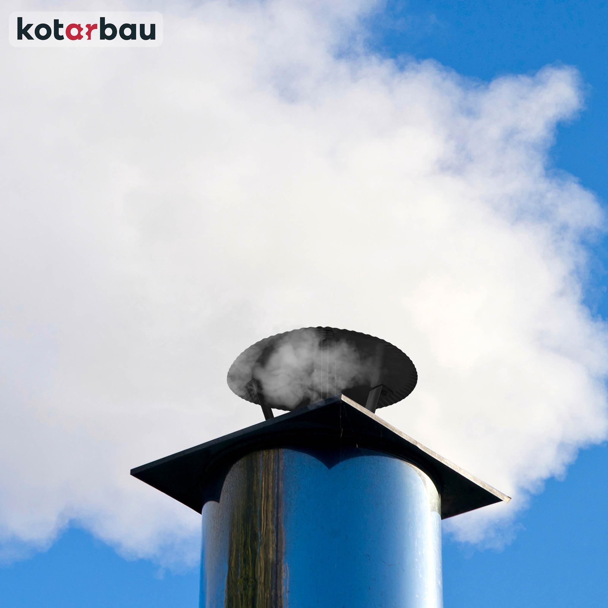 KOTARBAU® Sombrerete Chimenea - Acero Galvanizado y Pintado en Polvo - ø 160 mm - Negro - Sombrero Chimenea - Caperuza Salida Humos - Resistente a la Corrosión - Fácil Instalación