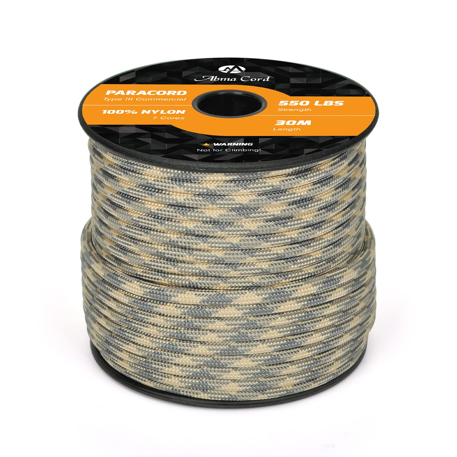Abma Cord Paracord 550 4mm Nylon Rope Type III 7 Strands Parachute Cord - Max. 250kg (550lbs) - Military Camo Series