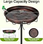 Daoeny 35In Bird Baths for Outdoors, Vintage Outdoor Freestanding Birdbaths & Birdfeeder, Bird Bath Feeder Bowl with Metal Stake Garden Patio Yard Lawn Decor, Upgraded 5-Pronged Base (Antique Bronze)