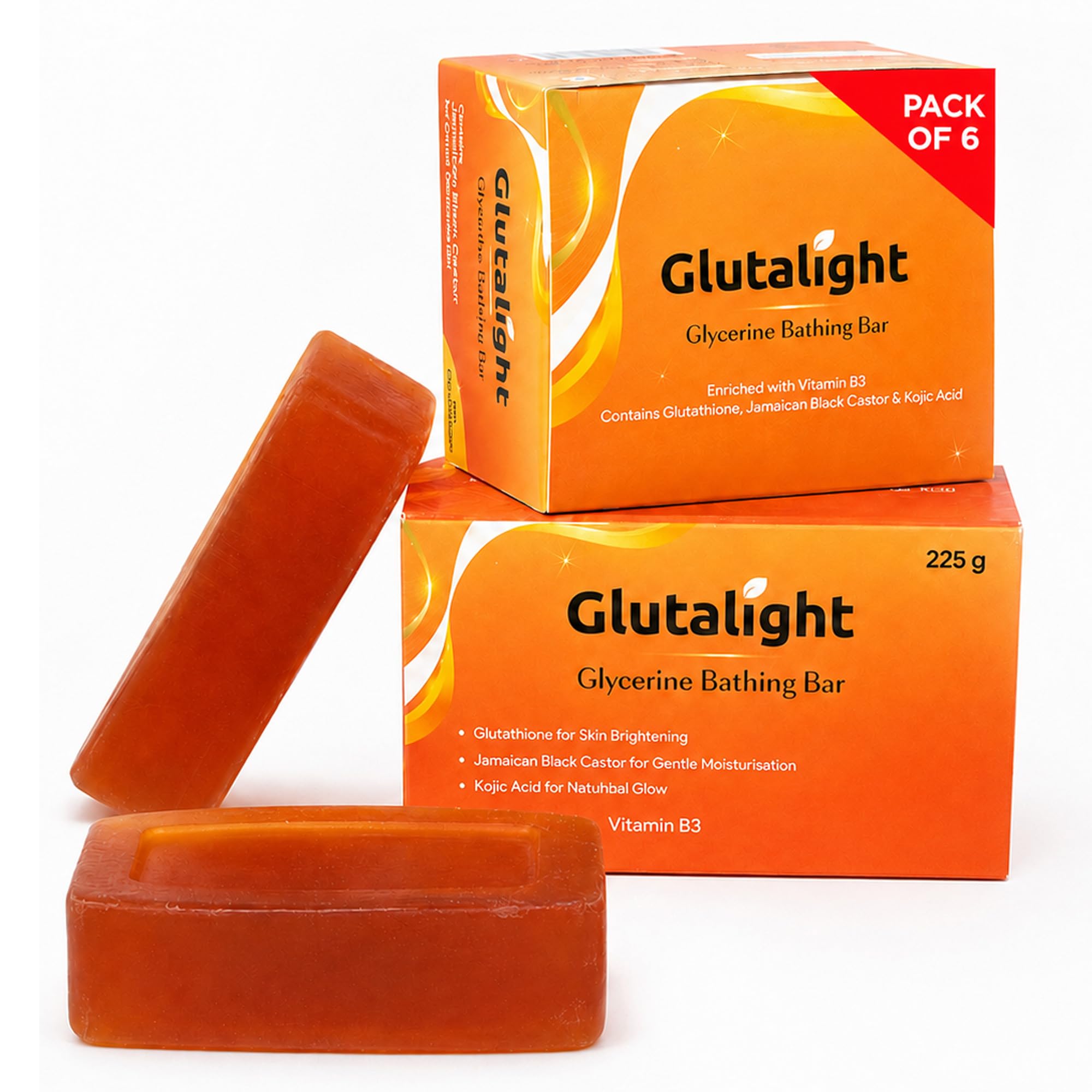 Glutalight Glutathione & Glycerine Soap with Kojic Acid for Radiant Skin | Enriched with Black Castor Oil|Ideal for Winter Dryness Sensitive Skin & Tan Removal|Deep Moisturizing Bath Soap - Pack of 6-image-31