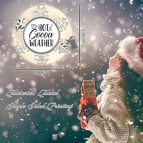 Vista 43 de Adorno de Navidad de metal, feliz año nuevo, recuerdo de Navidad, copos de nieve, adornos de Navidad, citas divertidas, adornos de árbol de Navidad