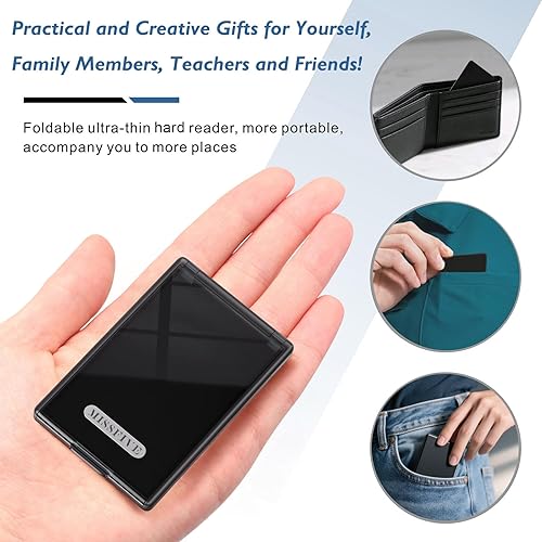 Miniatura 2 de Missfive Anteojos de lectura plegables ultrafinos para hombres y mujeres con bolsillo + funda rígida plana portátil actualizada, diseño plegable y