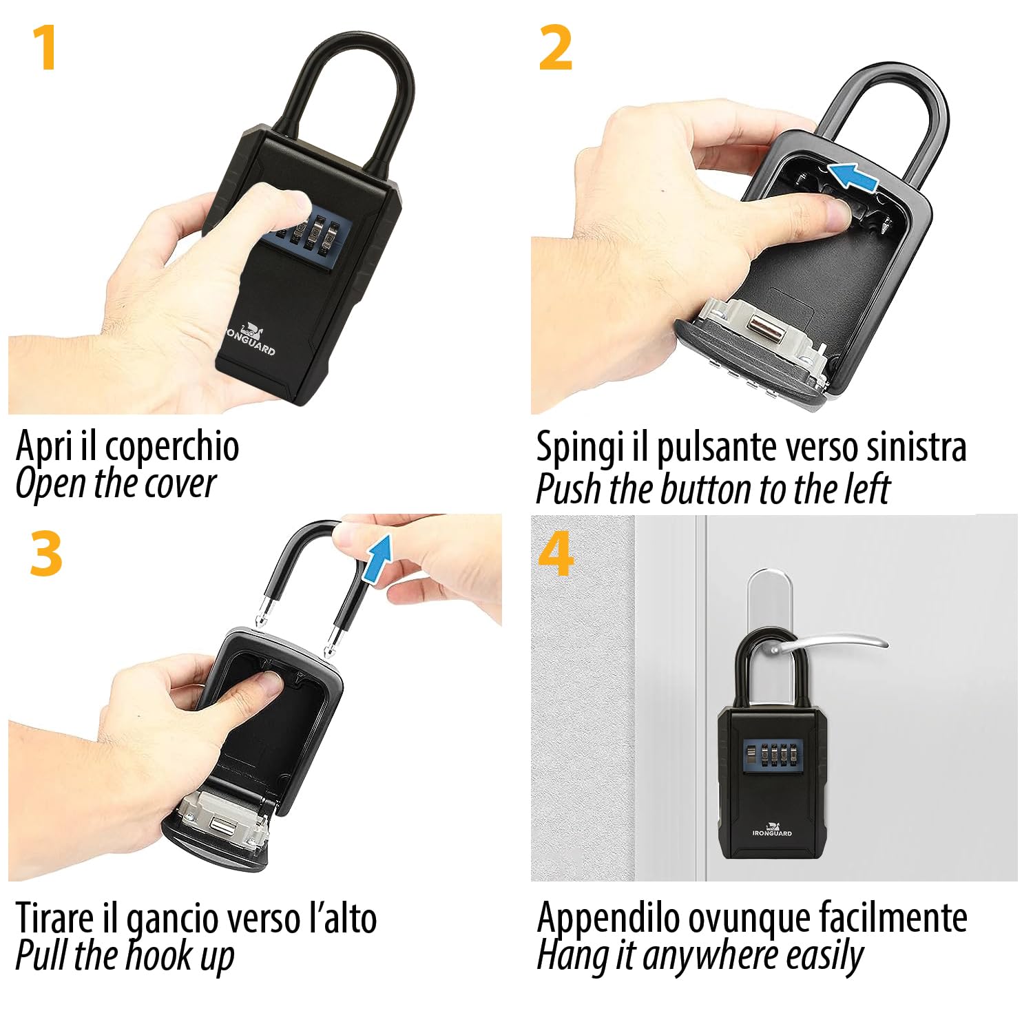 Key safe. Large model with padlock. Black