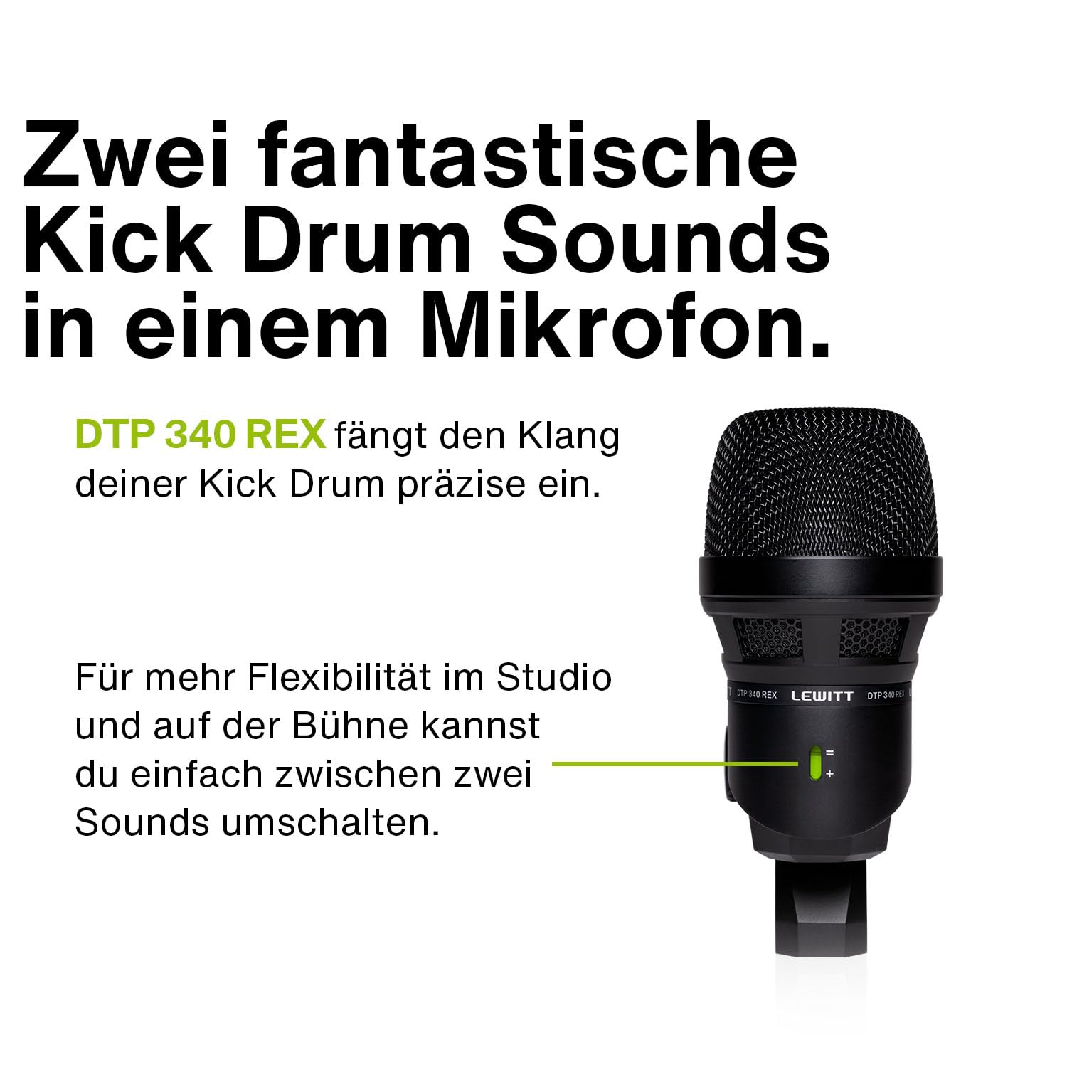 LEWITT Drum Mikrofon Set BEATKIT für Live und Studio inkl. Zubehör | Set mit Kick Drum Mikrofon, Snare Mikrofon und Stereopaar Overheads - inkl. Klemmen, Halterung und Windschutz