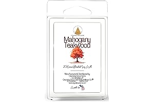 Handpoured Mahogany Teakwood Scented Wax Melts, Flameless Wax Cubes
