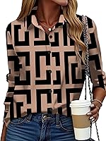 Vista 21 de ZEAGOO Camisa de manga larga con botones para mujer, blusas con estampado floral, trajes de trabajo casuales de negocios, tallas S-XXL