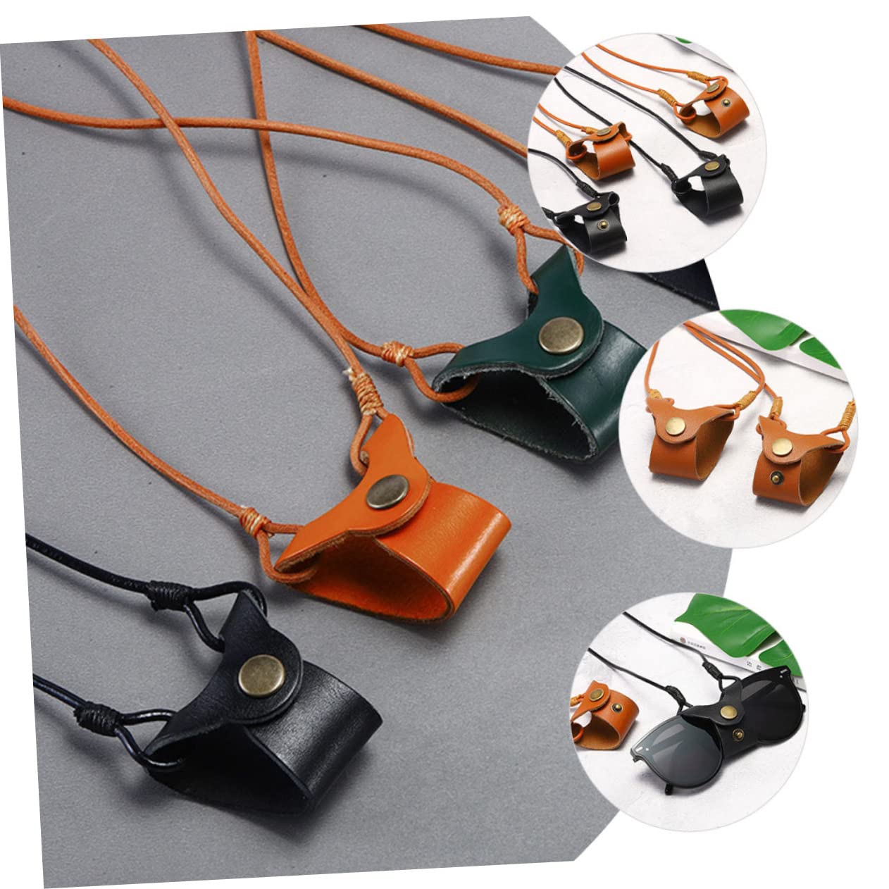 jojofuny 4 Pezzi Catena Universale Per Occhiali Da Sole Per Donna Portaocchiali Alla Moda Cordino in Similpelle Robusto E Confortevole