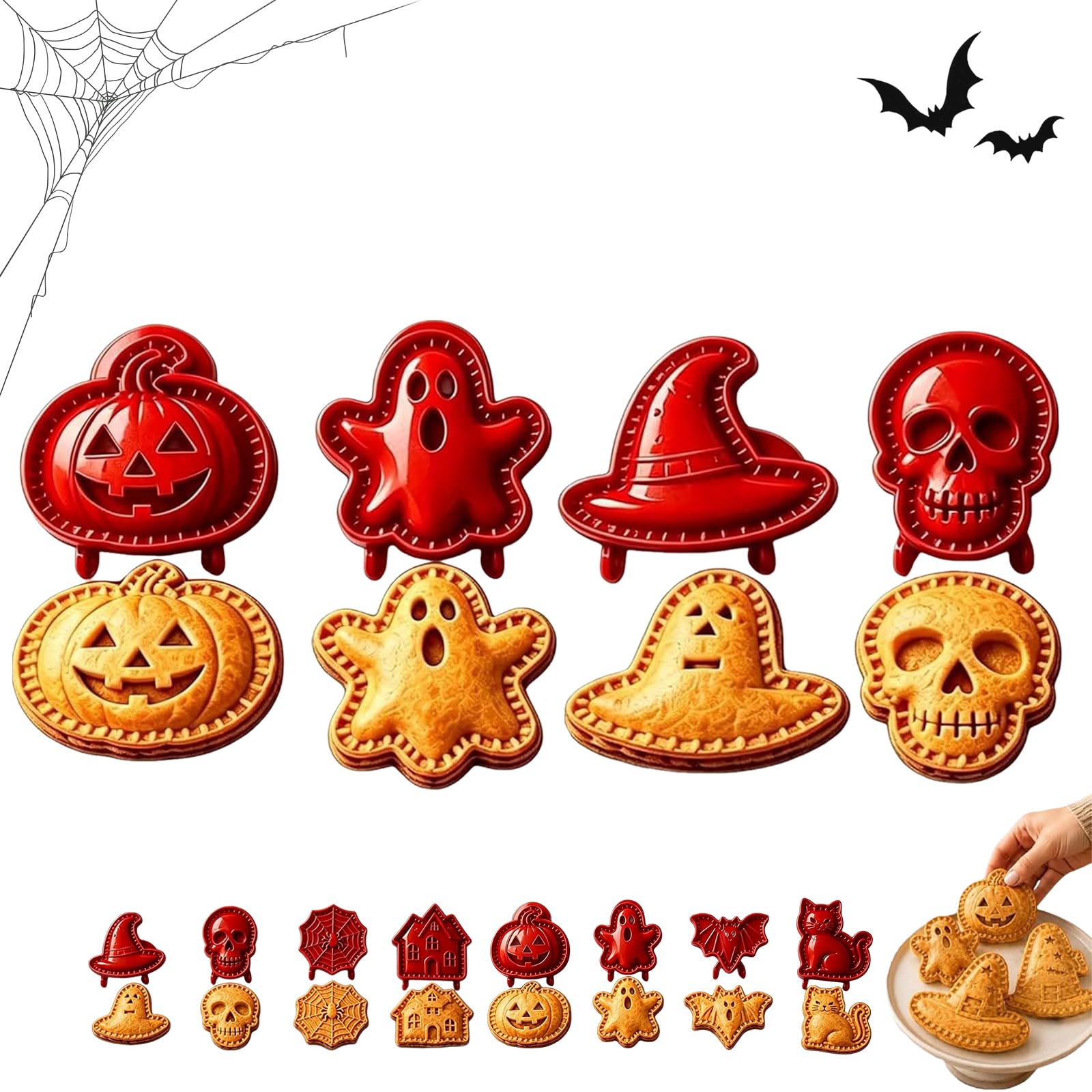 Mini Juego De Moldes Para Pasteles De Mano De Halloween (#I)
