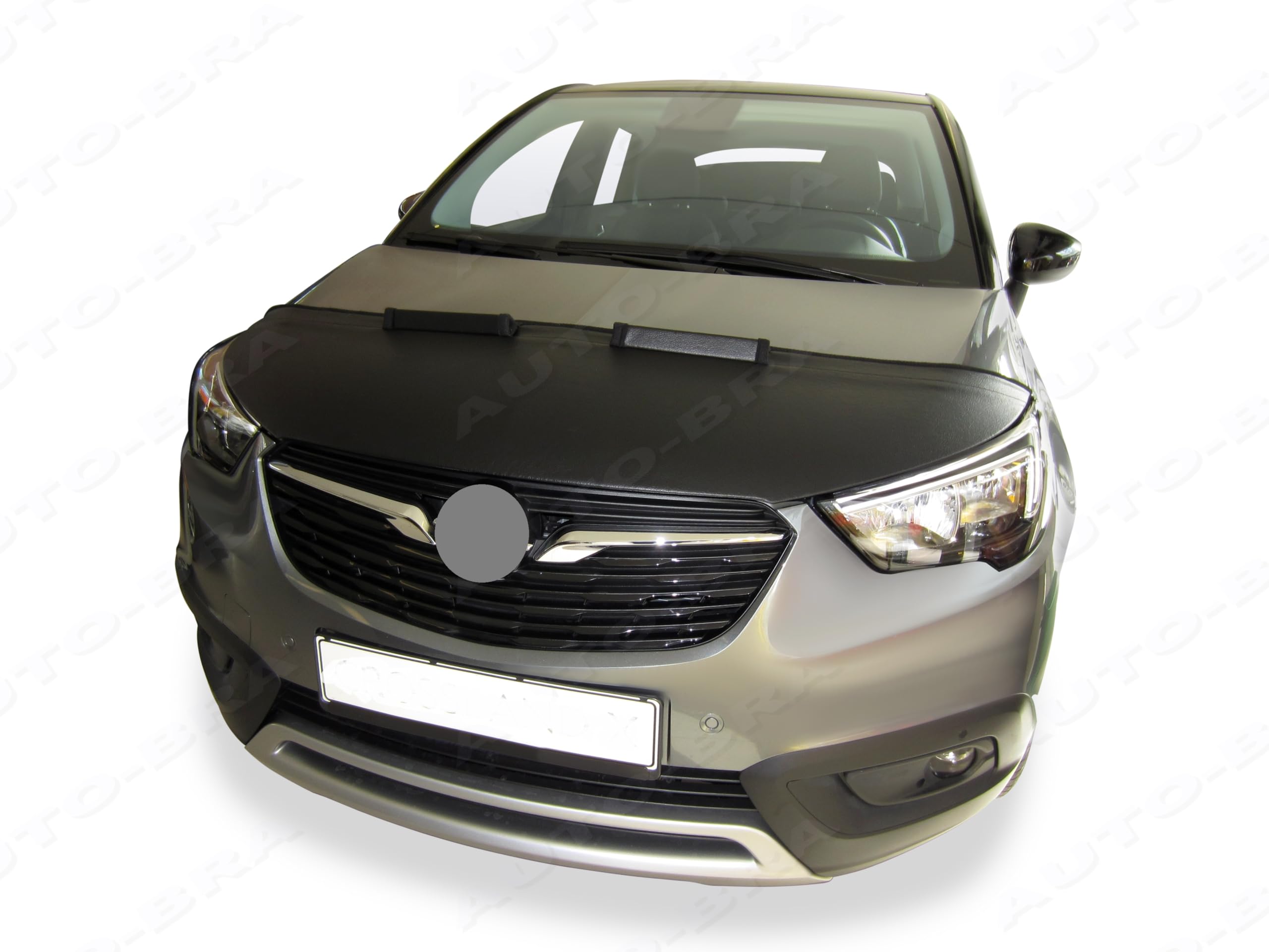 AB3-00379 CARBON LOOK HOOD BRA Front End Nose Mask Compatible with Vauxhall Opel Crossland X since 2017 Bonnet Bra STONEGUARD PROTECTOR TUNING