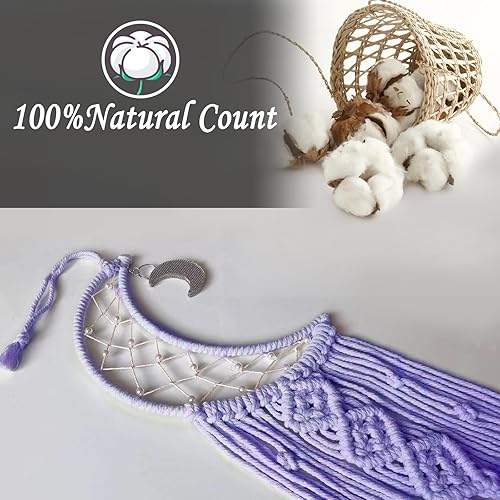 Miniatura 3 de Atrapasueños, atrapasueños de luna para niñas, niños y adultos, decoración de pared bohemia, decoración de dormitorio, decoración de sala de estar,