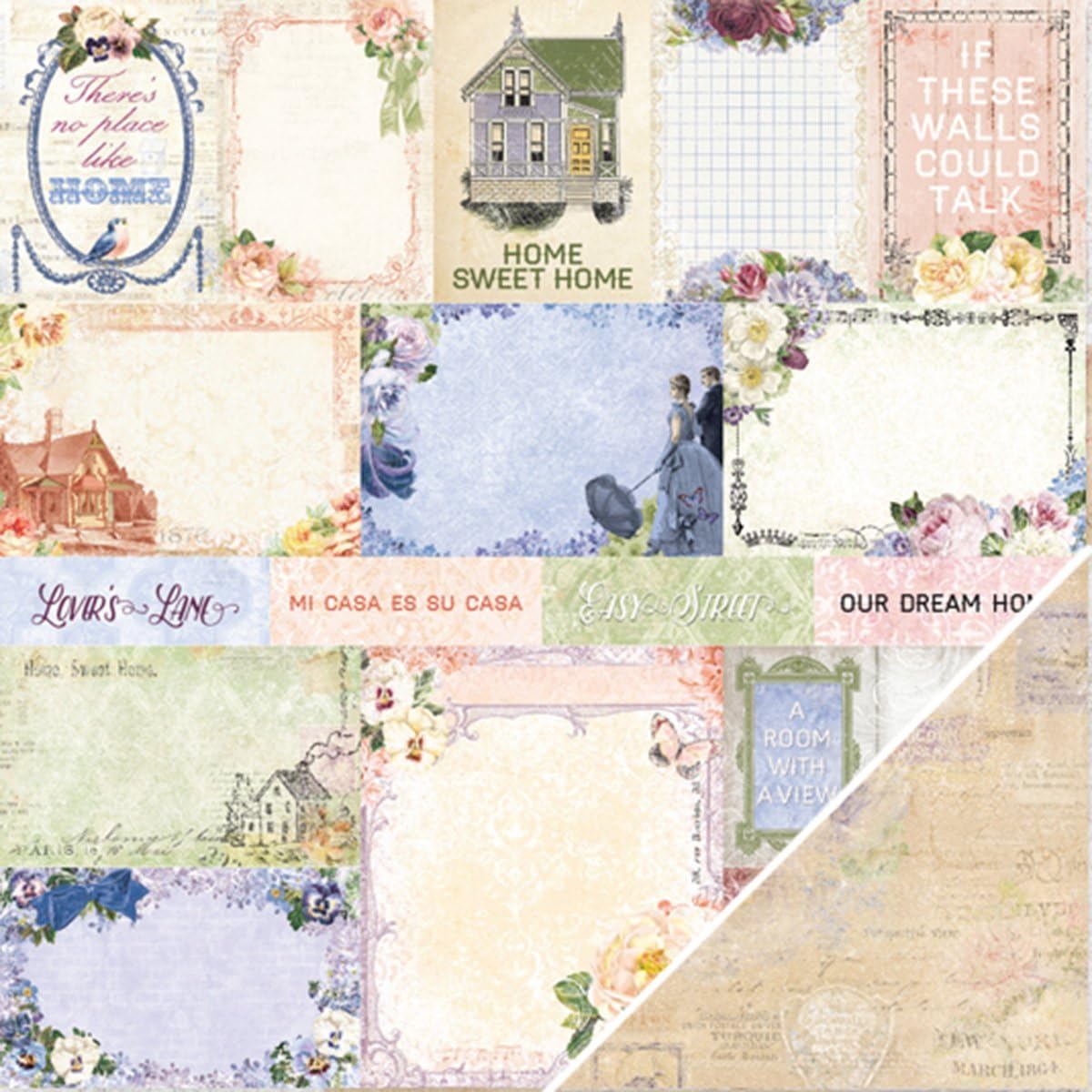 Blue Fern Courtship Lane Double-Sided Cardstock 12"X12"-Calling Cards