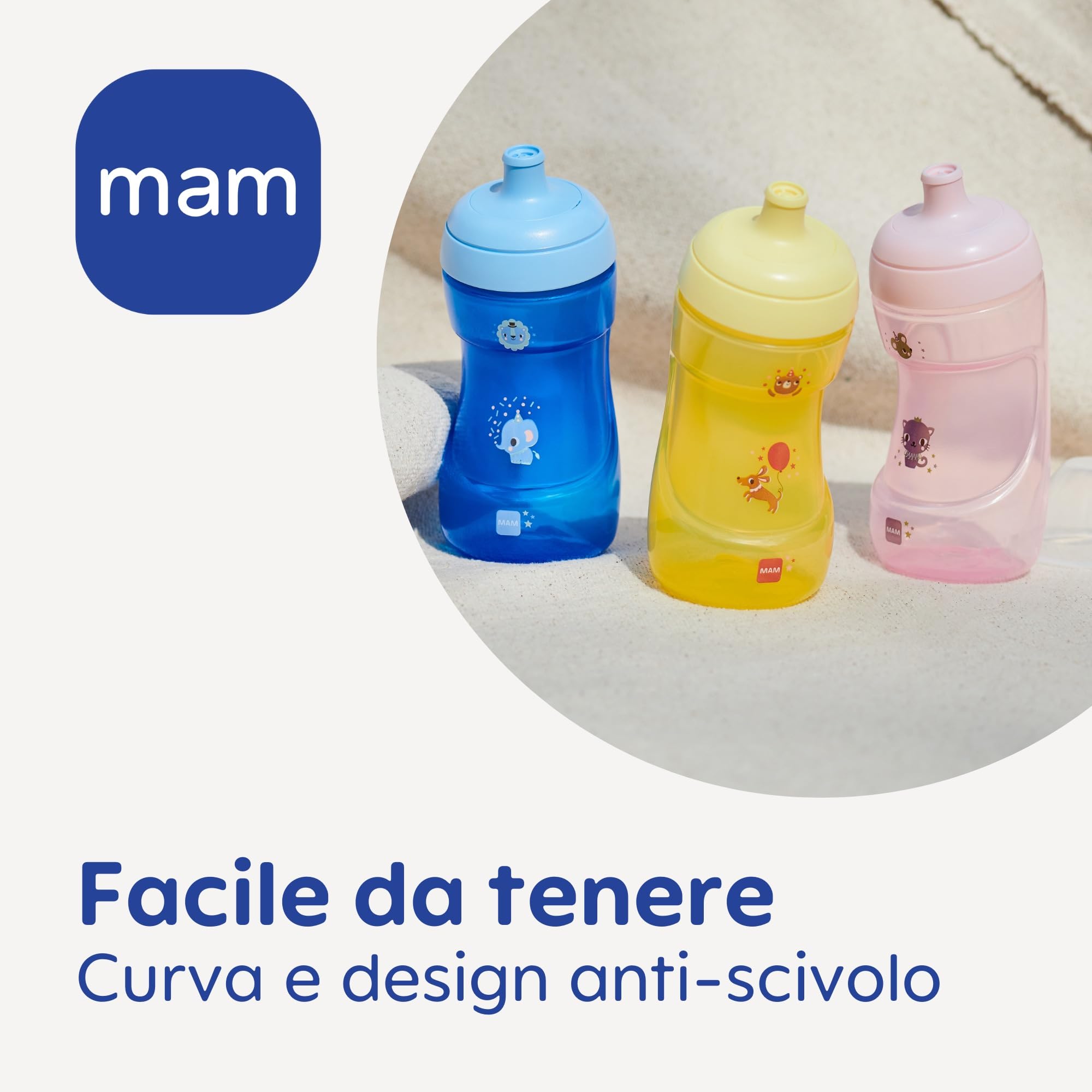 MAM Sports Cup Biberon bambini 330 ml, Rosa, beccuccio anti-goccia per neonati 12+ mesi