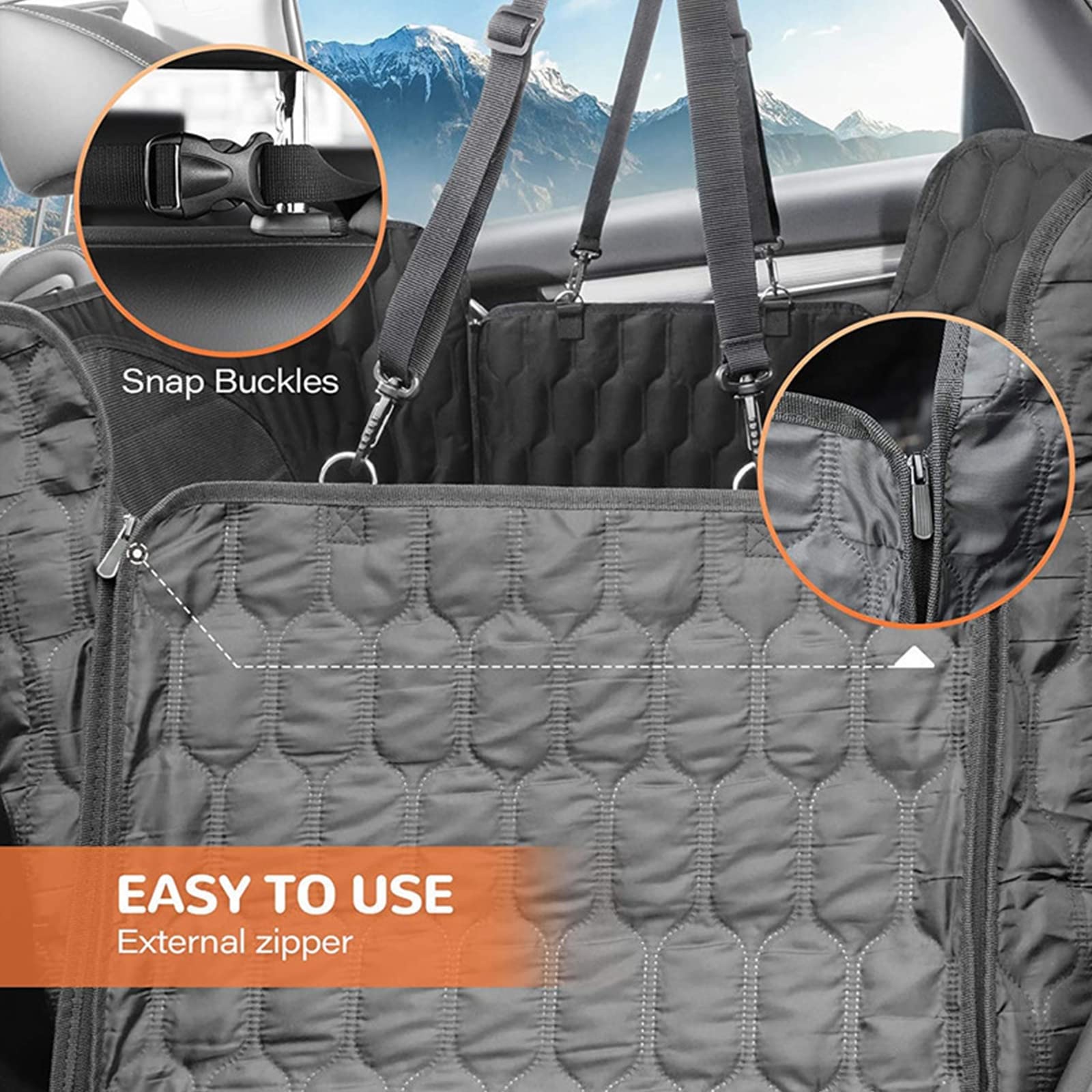 Funda Asiento Coche Perros Y Cinturón De Seguridad,Protector Asiento Coche Perro con Malla,Impermeables Y Antideslizantes Alfombrilla Coche Perro para Coche, Camiones, SUV