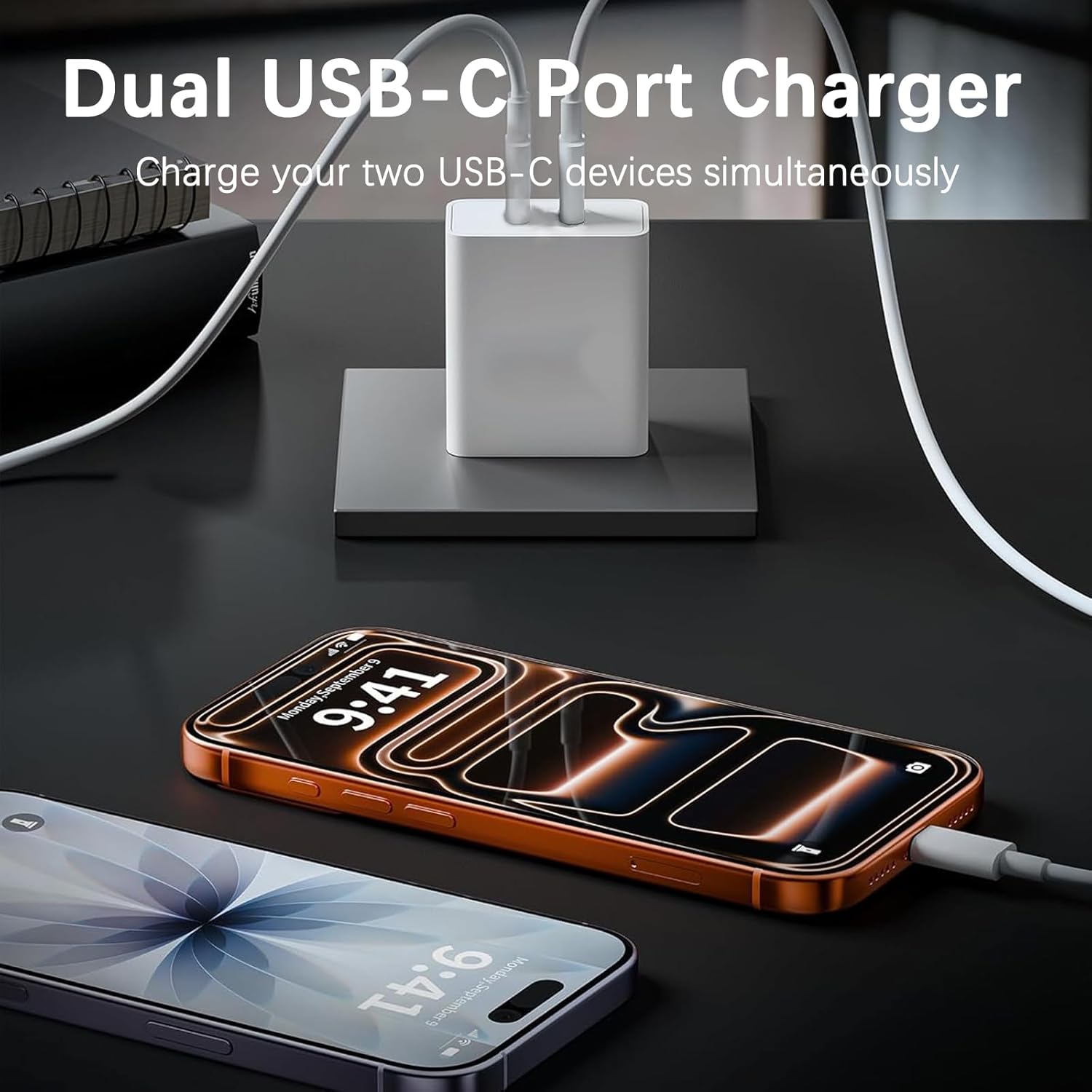 40W iPhone 17 Charger Fast Charging,2Pack Dual Port USB C Wall Charging Block with 6FT USB C to USB C Cable Cord for iPhone 17 Pro Max/17 Pro/17/Air/17e/16 Pro Max/16 Plus/16e/15/iPad Pro/Air/Mini