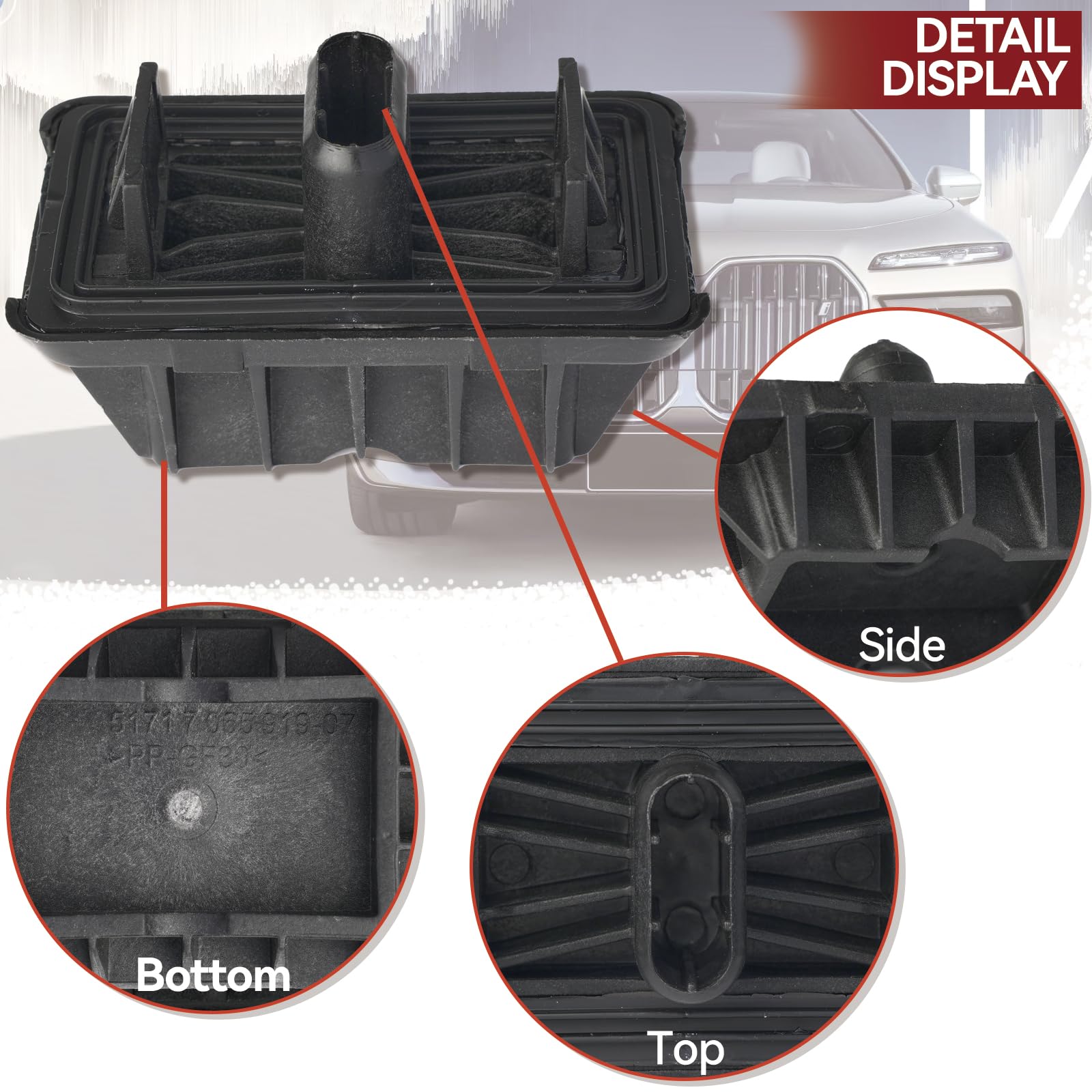 AUTOXBERT Attacco per cric anteriore e posteriore, in gomma, per BMW serie 5 E60 E61 X3 F25 X4 51717065919 (4 pezzi)