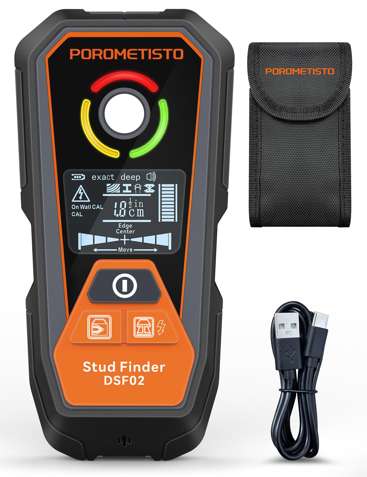 6 en 1 Détecteur Mural Rechargeable,Profondeur de détection 20-120 mm,Détecte Le Métal/Les Tuyaux/Les Tuyaux en Cuivre/Les Fils/Les Objets/Matériaux Magnétiques/Non Magnétiques