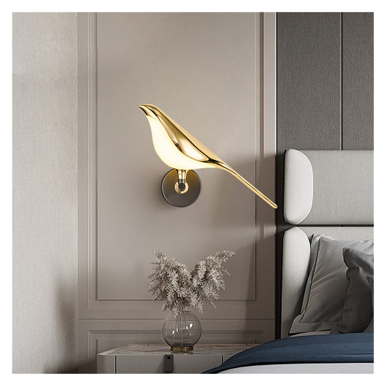 ZXTIIEUF Wall lamp Postmodern Magpie Led Wall Lamp - Electroplated Gold Acrylic Bedroom Bedside Wall Lamp Aisle Corridor Aisle Stairs Pastoral Pendant Ceiling Light Fixtures