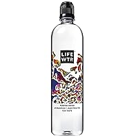 Vista 4 de LIFEWTR Agua Purificada Premium, pH Equilibrado con Electrolitos, botellas de plástico 100% reciclado, botellas de tapa abatible de 23.7 onzas