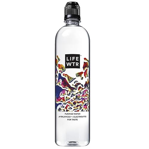 Miniatura 3 de LIFEWTR Agua purificada de primera calidad pH equilibrado con electrolitos para el sabor botellas de tapa abatible de 237 onzas liquidas 12 piezas
