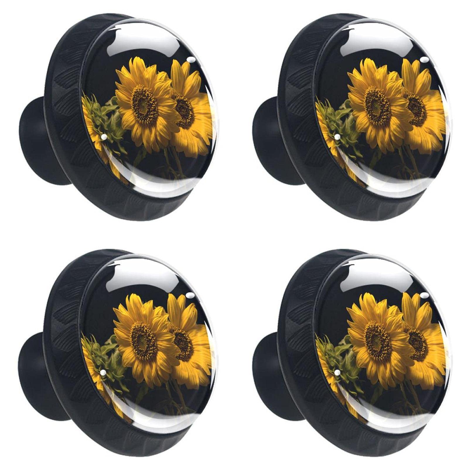 Boutons de tiroir tournesol jaune en cristal pour égayer votre bureau et salon