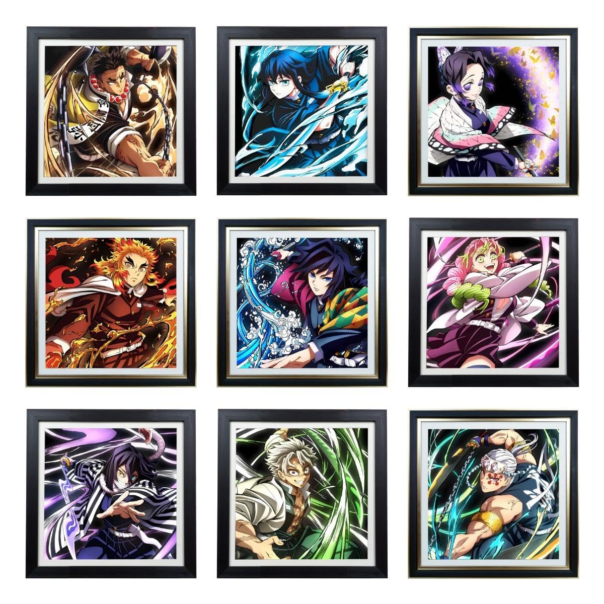 鬼滅の刃 柱9名勢揃い 装飾立体絵画 木製額入り 鬼滅の刃 柱9名勢揃い 装飾立体絵画 木製額入り