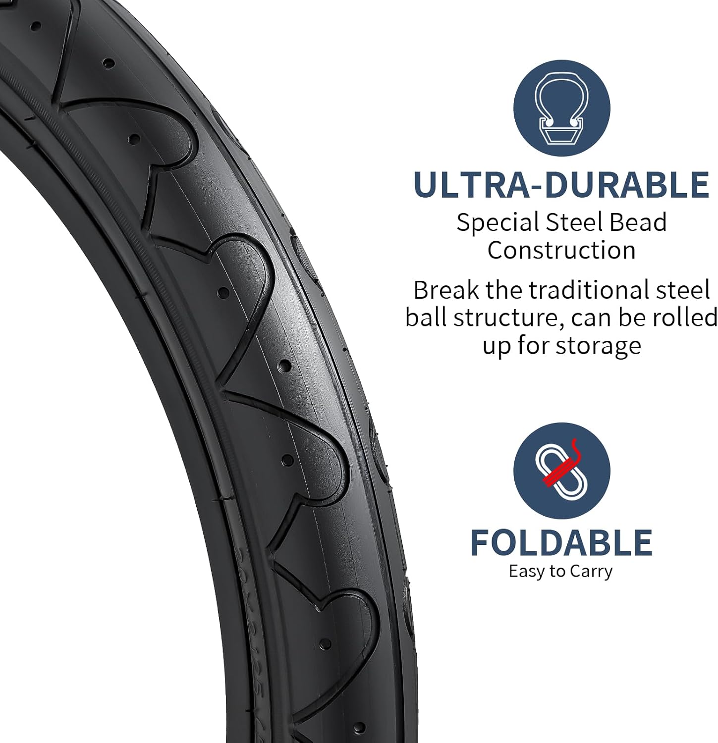 YUNSCM 2-PCS 20" Road Bike Tires 20x2.125/57-406 Compatible with 20 x 2.125 20 2.125 City Bike Bicycle Tires