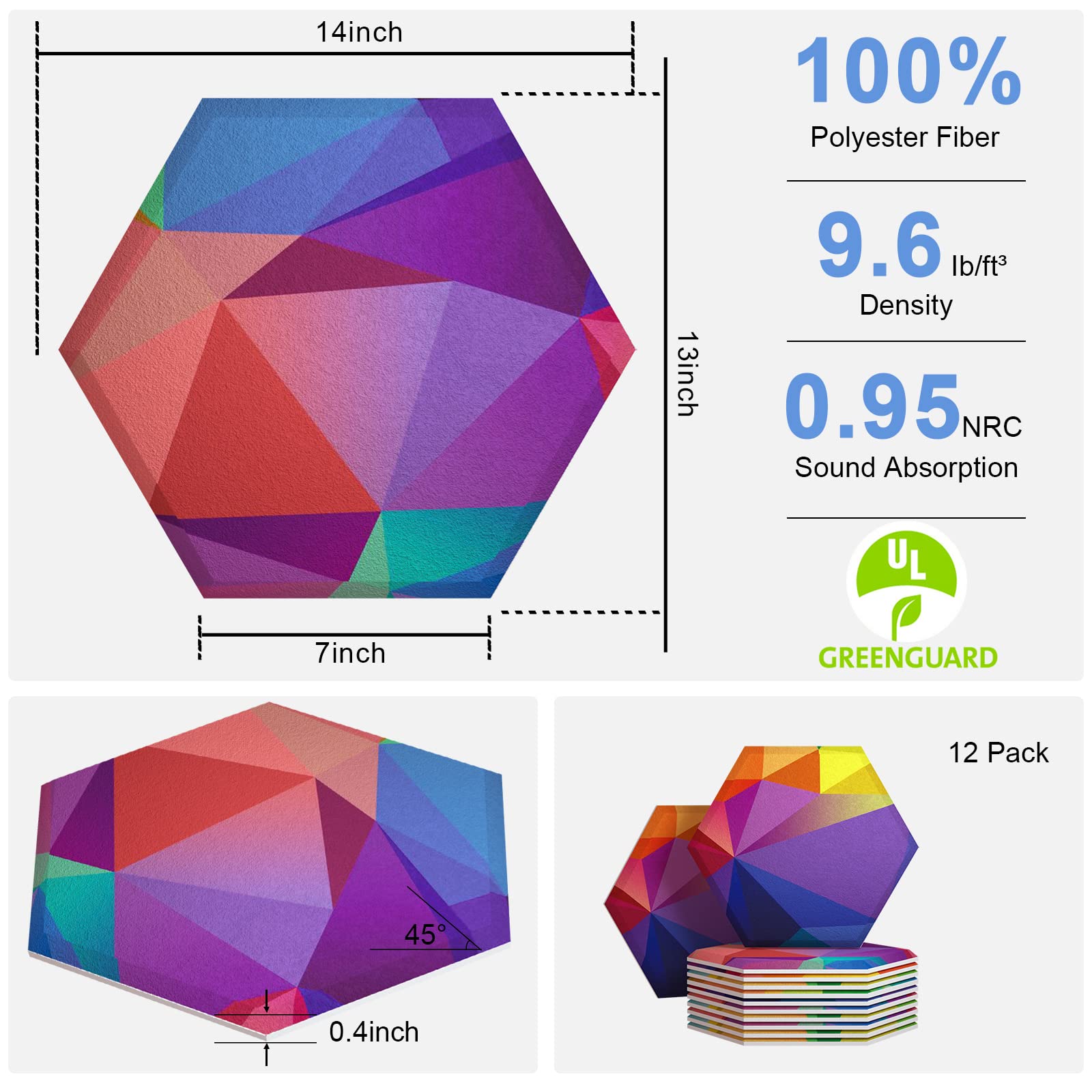 Snapklik.com : Hexagon Acoustic Panels,Decorative Sound Proofing ...