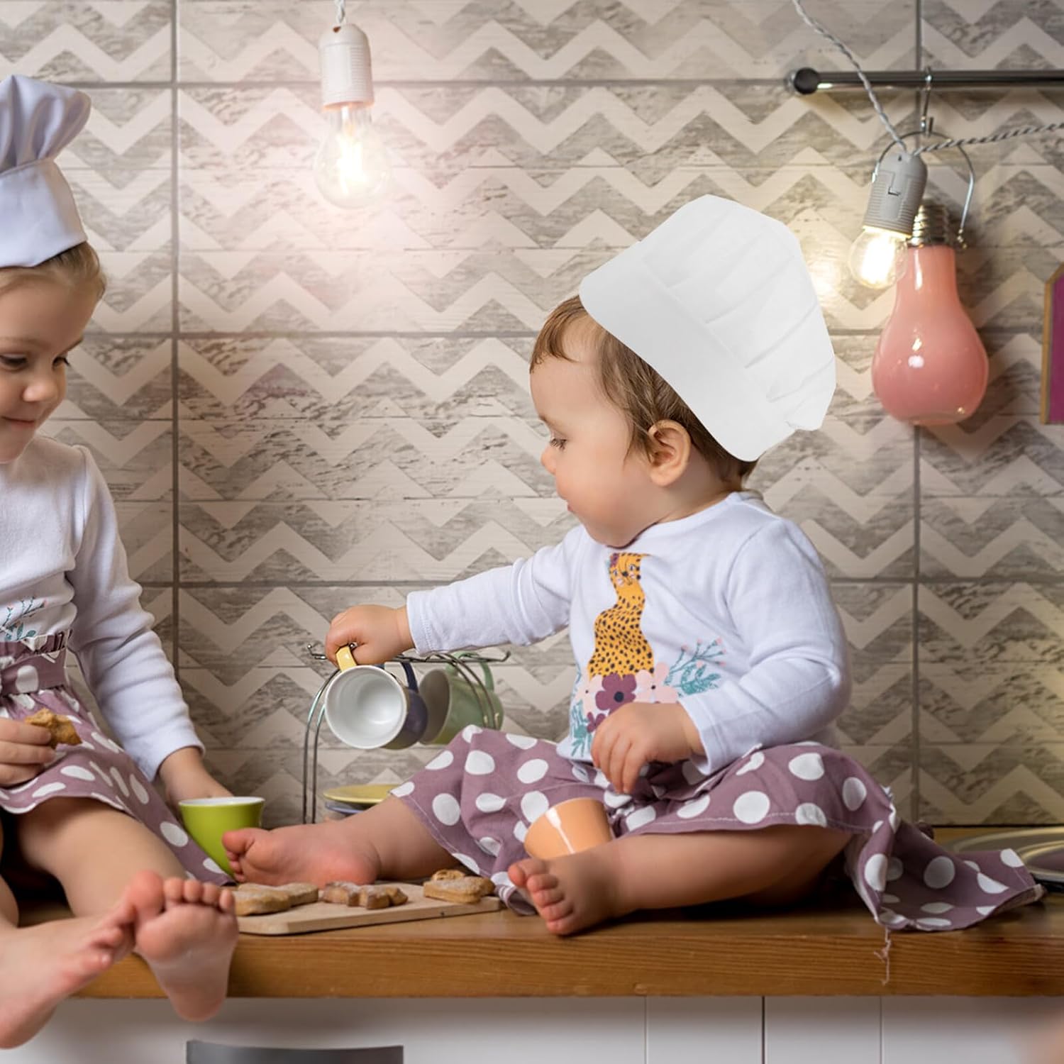 15pcs Disposable Chef Hats White Chef Cap Small Size for Cooking Parties Catering