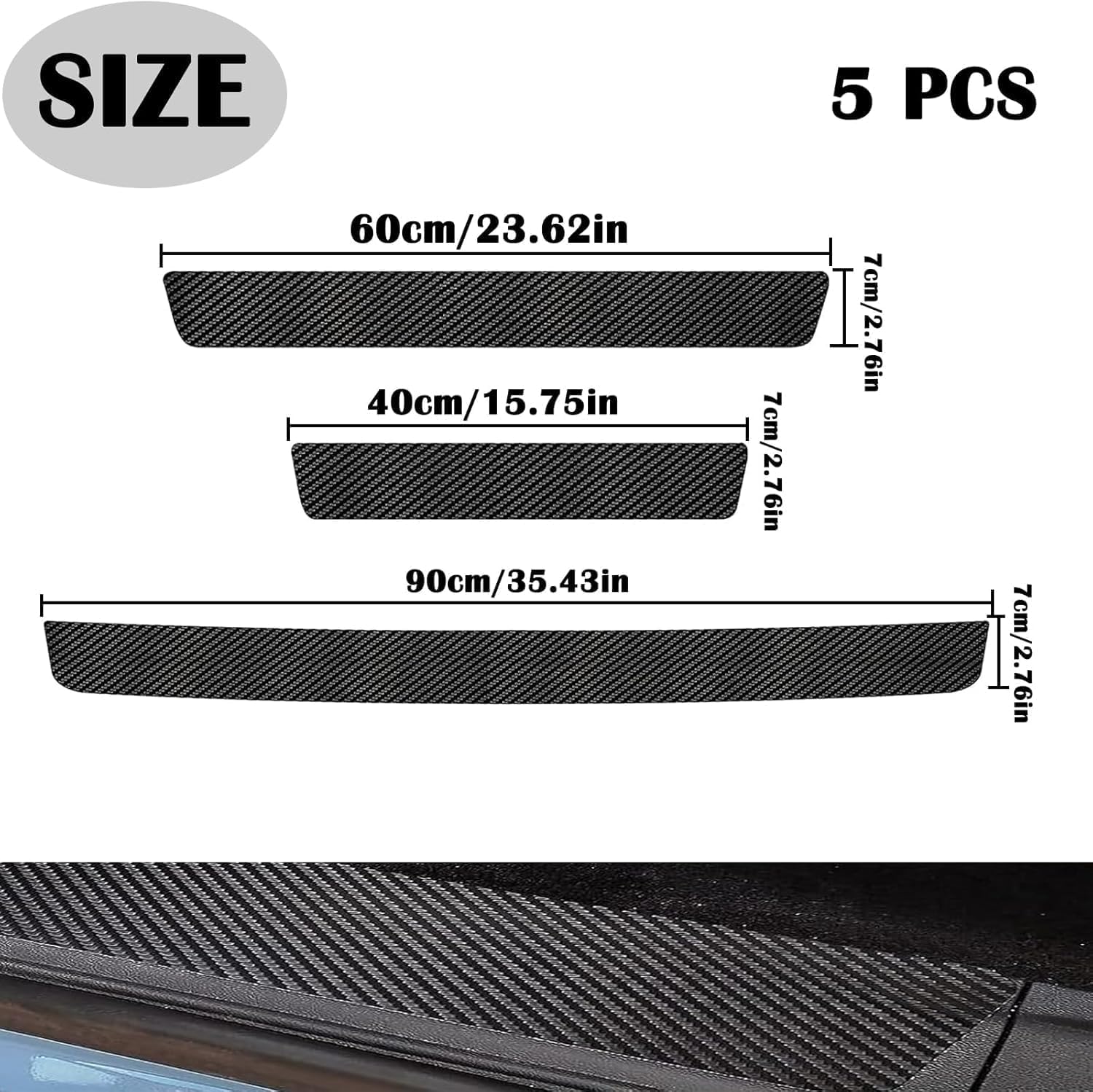 Protezione Battitacco Auto In Fibra Carbonio - Per MG HS - Foto 7