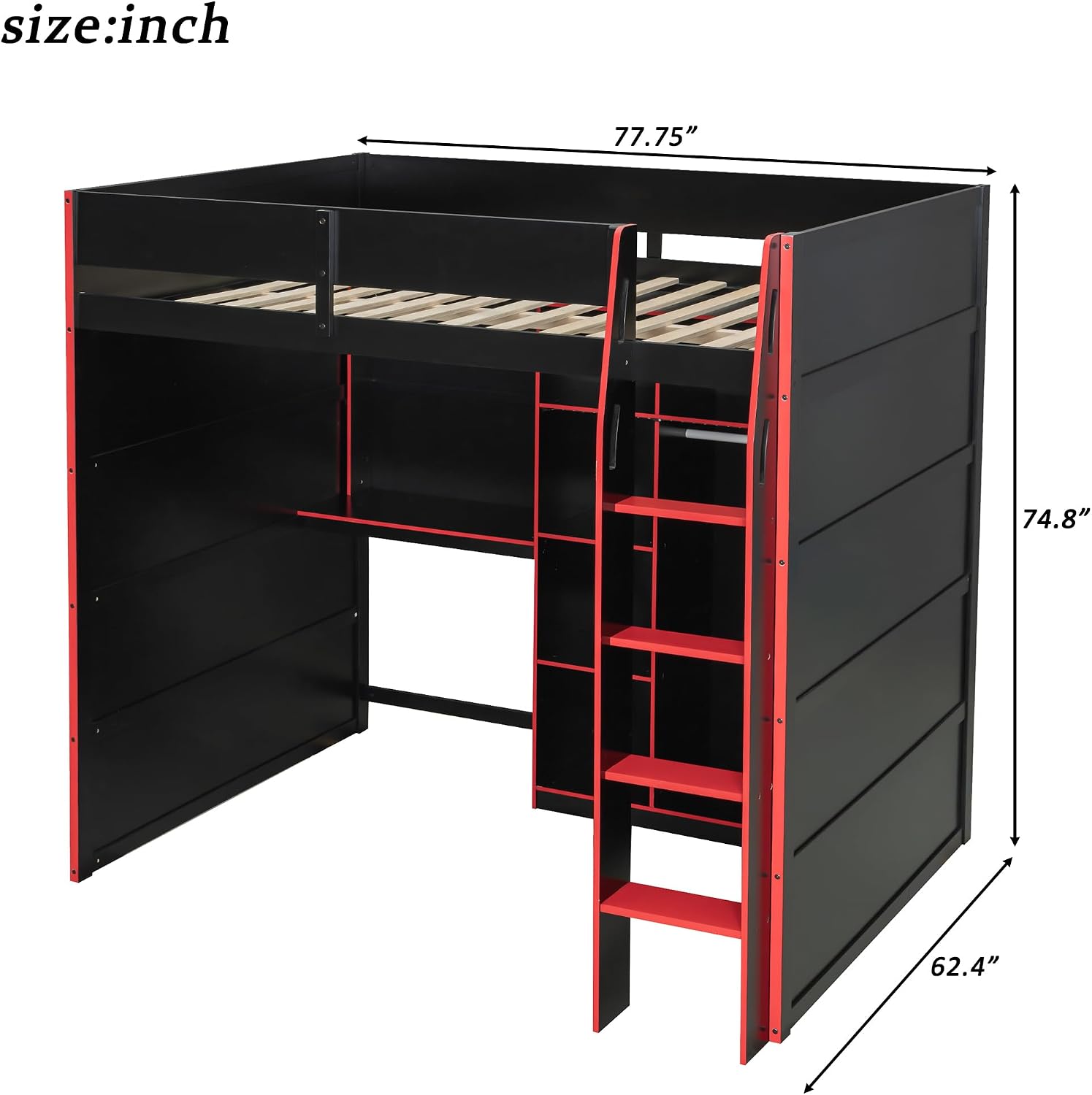 Dimensions of DERCASS Loft Bed