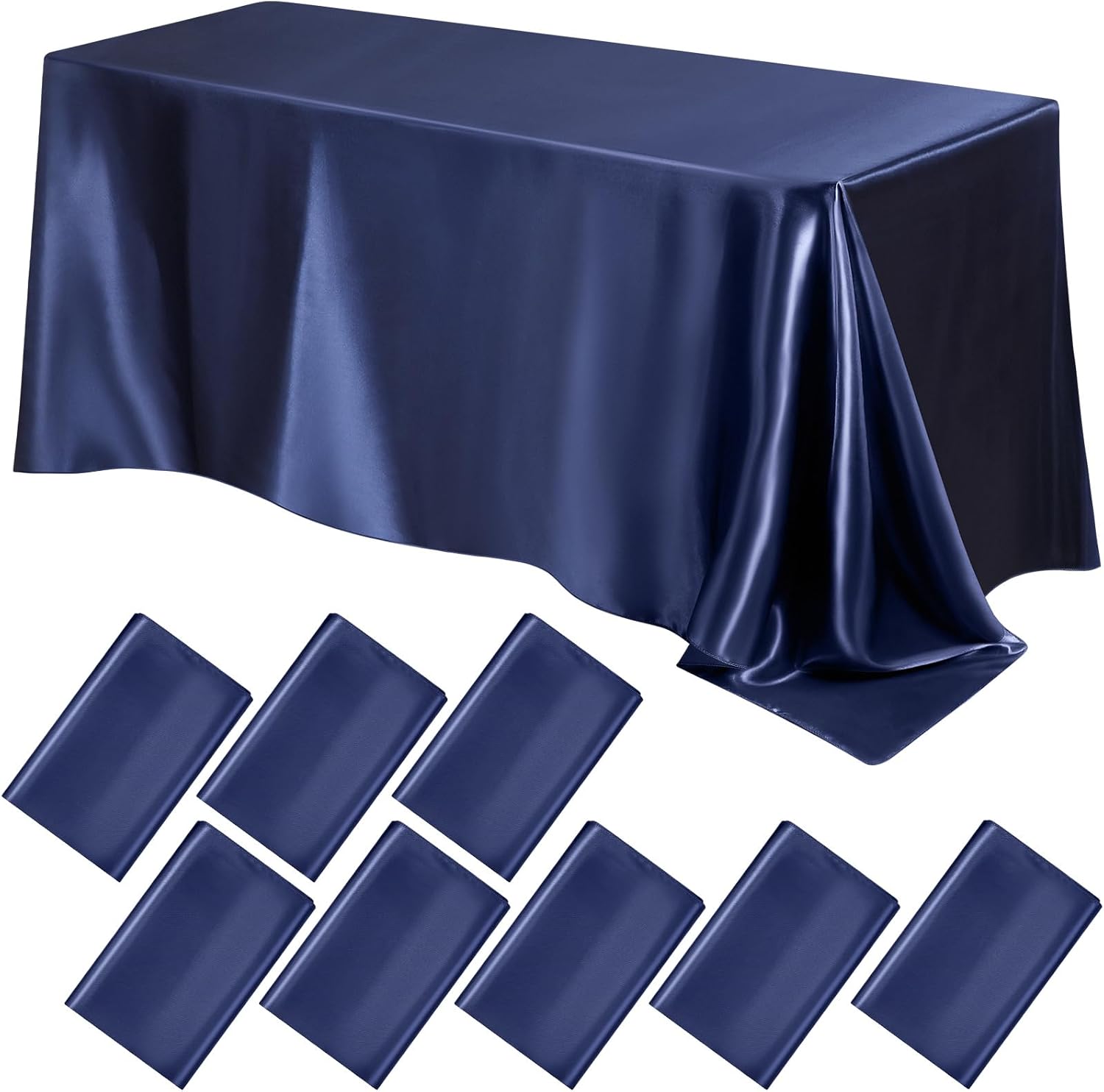 Amazon.com: Lounsweer 8 Packs Satin Tablecloth 102 x 58 Inches ...