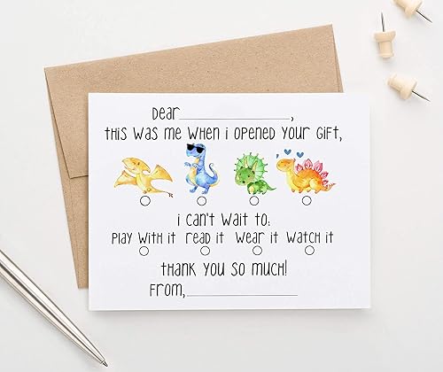 Miniatura 2 de Boys Fill In The Blank Thank You Note Cards for Boys, Dinosaur Thank you Cards Fill In the Blank Thank You Cards for Kids, Kids Thank You Cards with