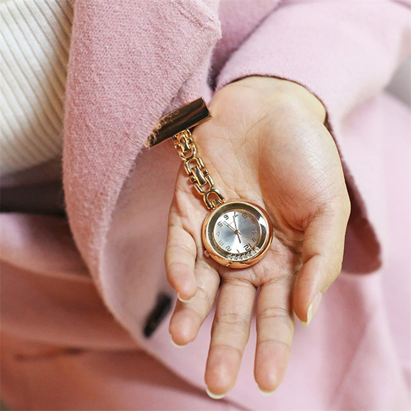 Amazon.co.jp: 懐中時計 見やすく 大きい 文字盤 逆さ文字盤 クオーツ