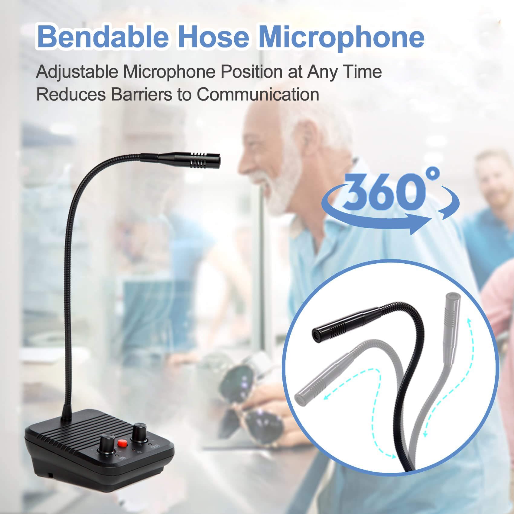 Intercomunicador Ventanilla, Interfono para Ventanilla de Boletos,Interfono Oficina, Sistema de Intercomunicador con Altavoz de Ventana para Banco/Hospital/Clínica (3 Vatios/2 Vías/Volumen Ajustable)