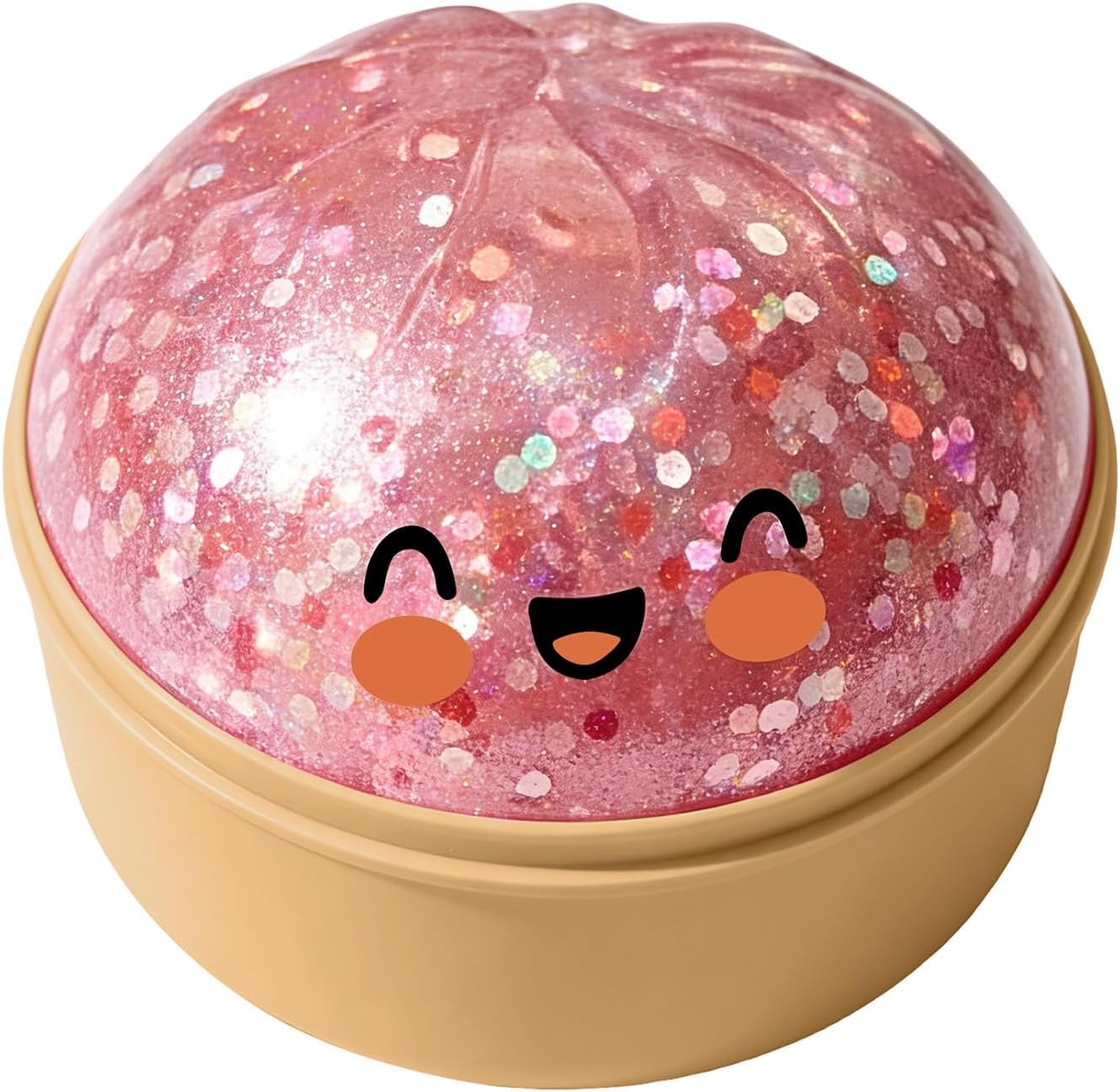 Viral Dumplings Stress Ball, Glitter Dumpling Toy, Jumbo Squeeze Sensory Toys with Steamer Box, for Children, Teens, Adults, Students, Home Offices, Classroom, Work Study