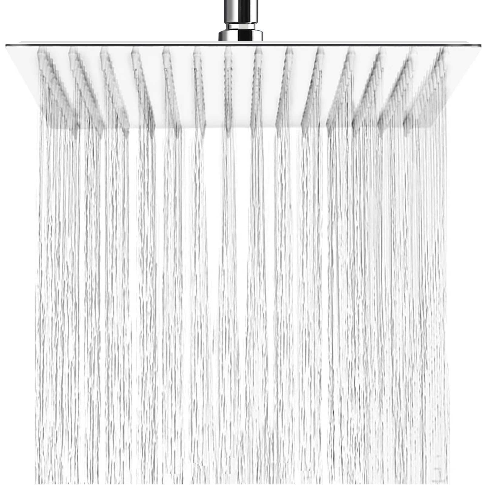 HAUSPROFI Antikalk-Duschkopf, Regenduschkopf, wassersparend, mit Düse aus Edelstahl, 30 cm, poliertes Chrom-Finish (Spiegel), quadratisch