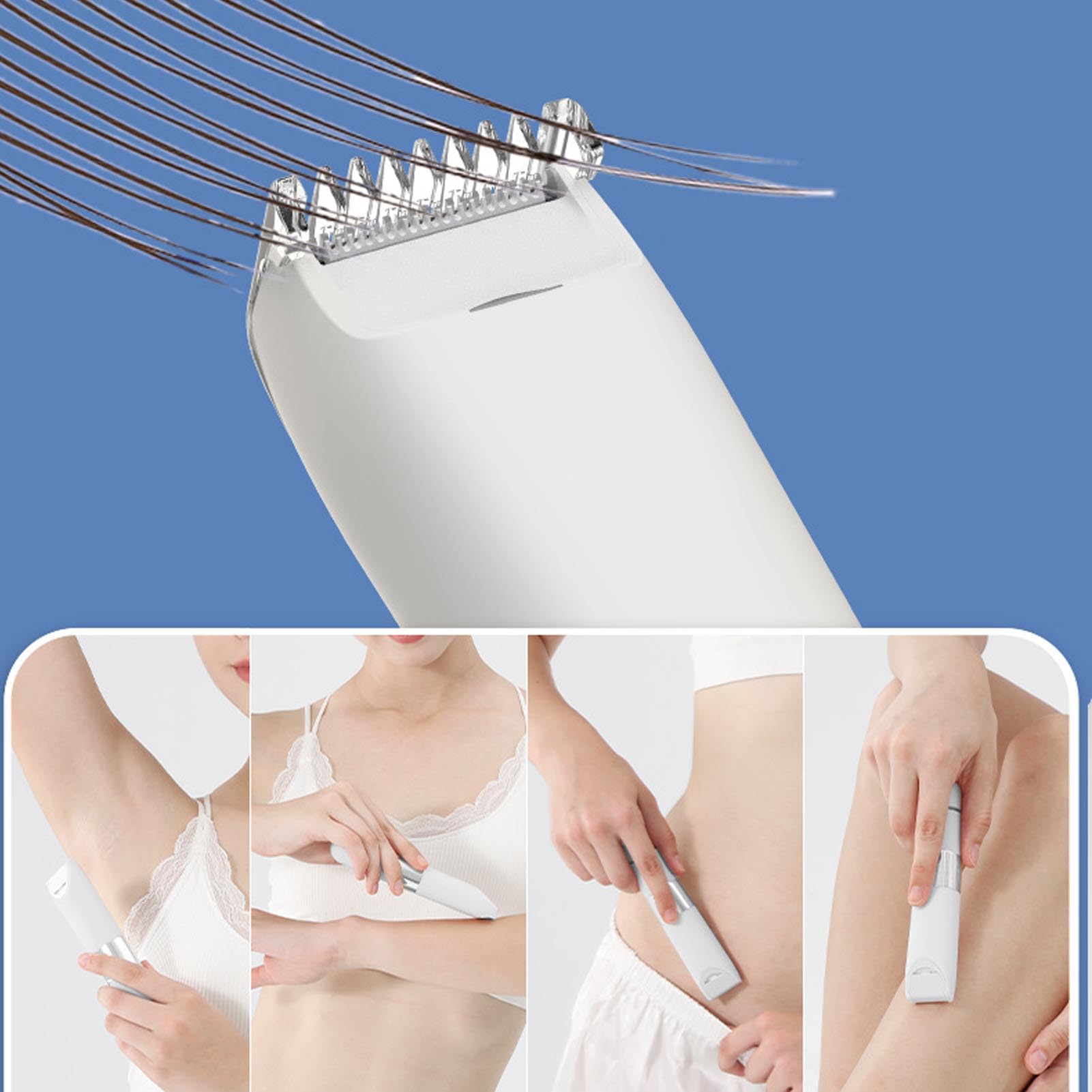 Recortadora de Vello Corporal para Mujer, Afeitadora Eléctrica IPX6 Impermeable con Cabezales Seguros, Depiladora USB Recargable y Exfoliante de Pies, Ideal para Viaje y Uso en