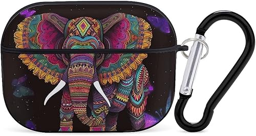 Funda de protección completa con diseño de mariposa de elefante bohemio para Airpods Pro, funda de auriculares inalámbricos con llavero compatible
