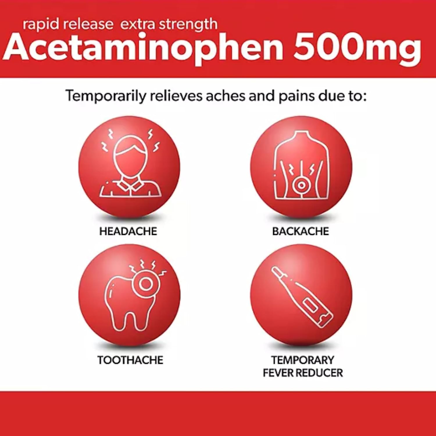 Acetaminophen 500mg, Extra Strength Rapid Release, 400 Gelcaps