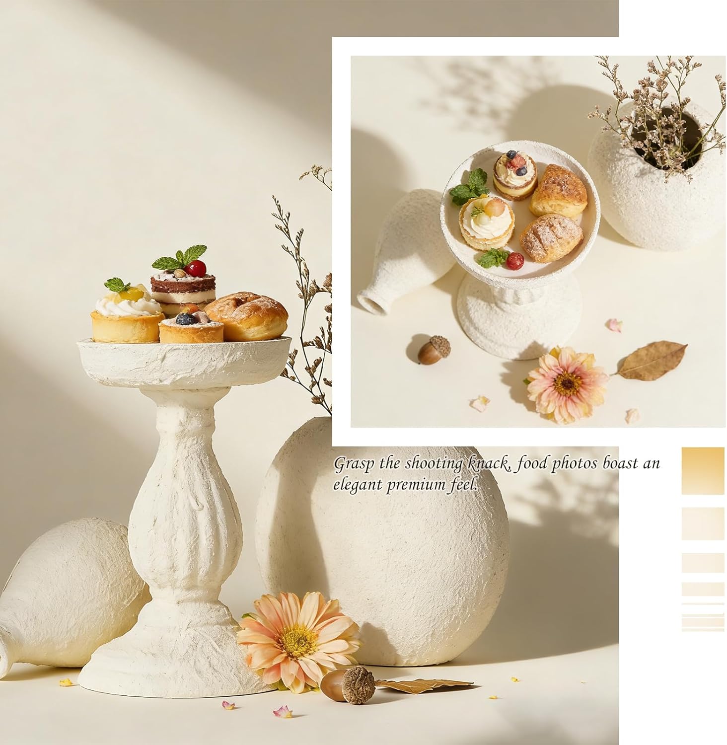 7PCS Product Photography Props: Small Product Photoshoot Props-Hand Painting Texture Photo Props for Jewelry Cosmetics Mini Items Picture