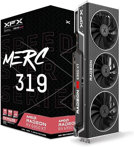 Miniatura 1 de XFX Speedster MERC319 RX 6950XT - Tarjeta gráfica negra para juegos con 16 GB GDDR6 HDMI 3xDP, AMD RDNA 2 - RX-695XATBD9