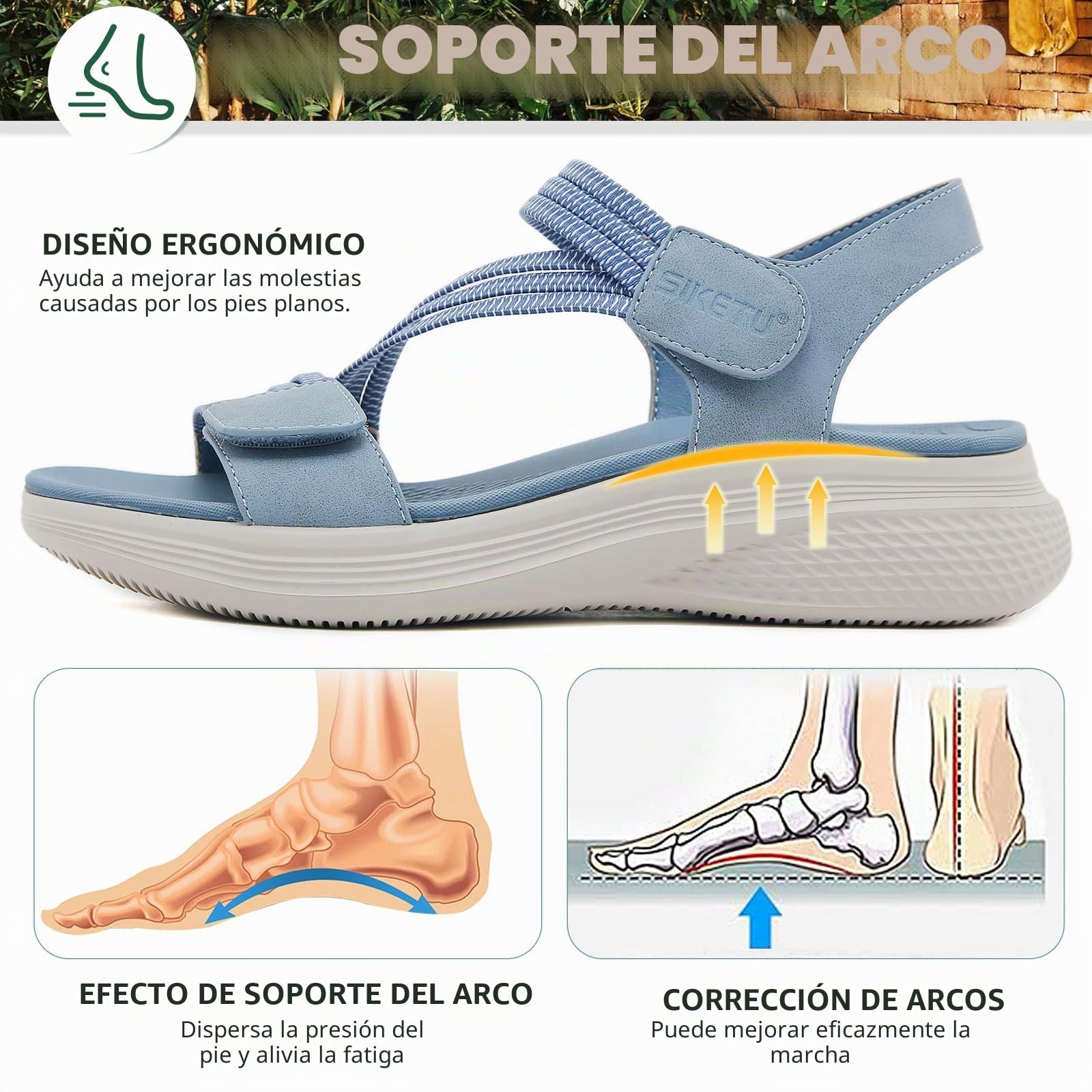 Sandalias Ortopedicas Mujer Verano Moda Comodas Sandalias 36-42EU