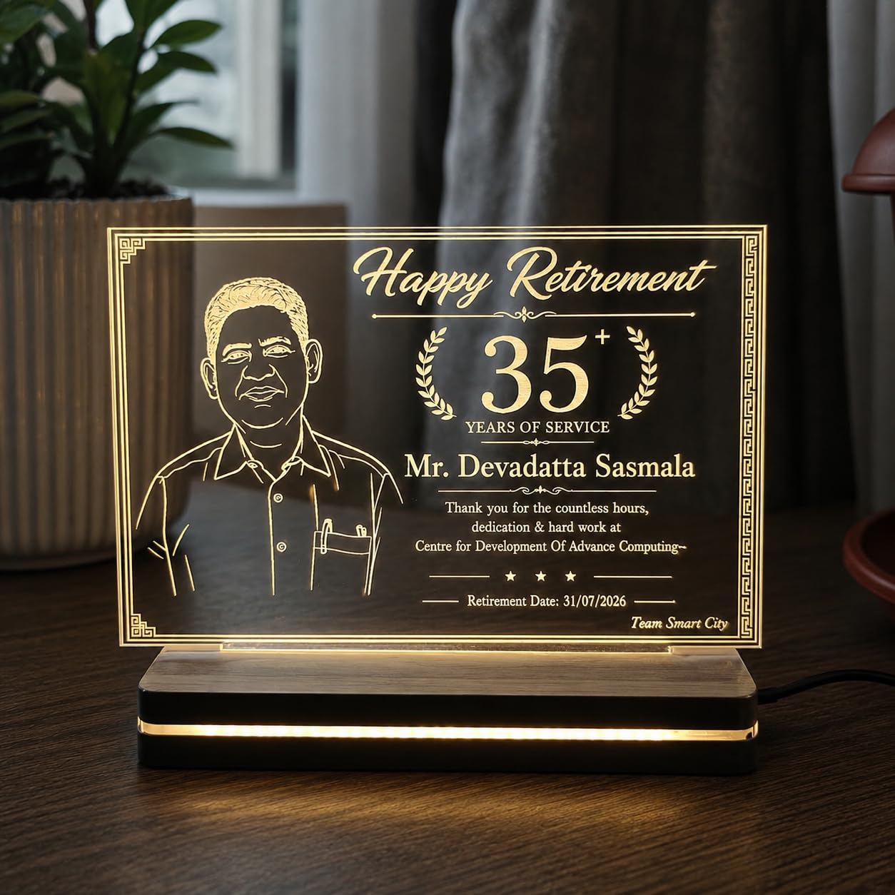 "Happy Retirement LED Acrylic Lamp Table Lamp | Personalized Retirement Gift for Police Officer with LED Lamp-image-39