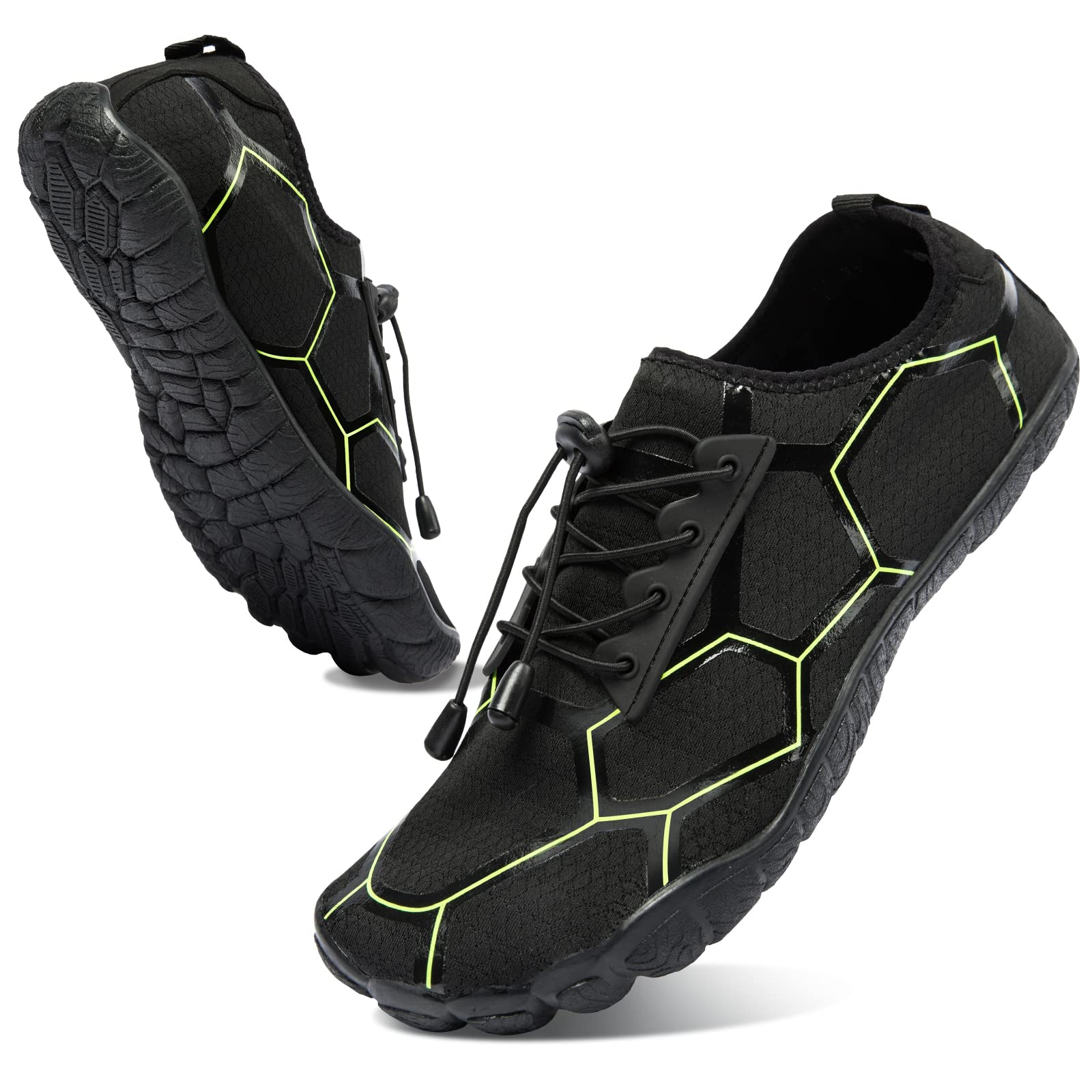 YESMOLA Mens Water Shoes Beach Barefoot Shoes Wide Toe Five Finger Swim Aqua Shoes for Pool